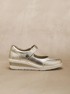 Babies cuir à scratch semelle compensée