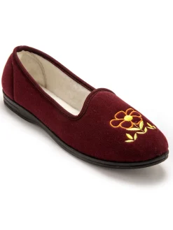 Ballerines brodées fleur largeur confort