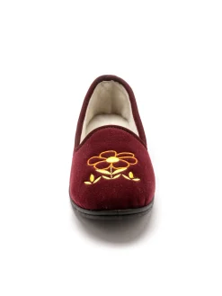 Ballerines brodées fleur largeur confort