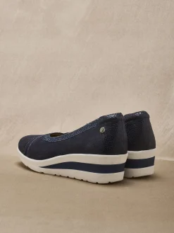 Ballerines compensées pourtour élastiqué