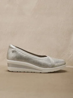 Ballerines compensées pourtour élastiqué