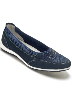 Ballerines cuir et textile aéré