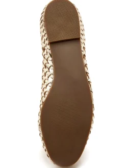 Ballerines en cuir tressées