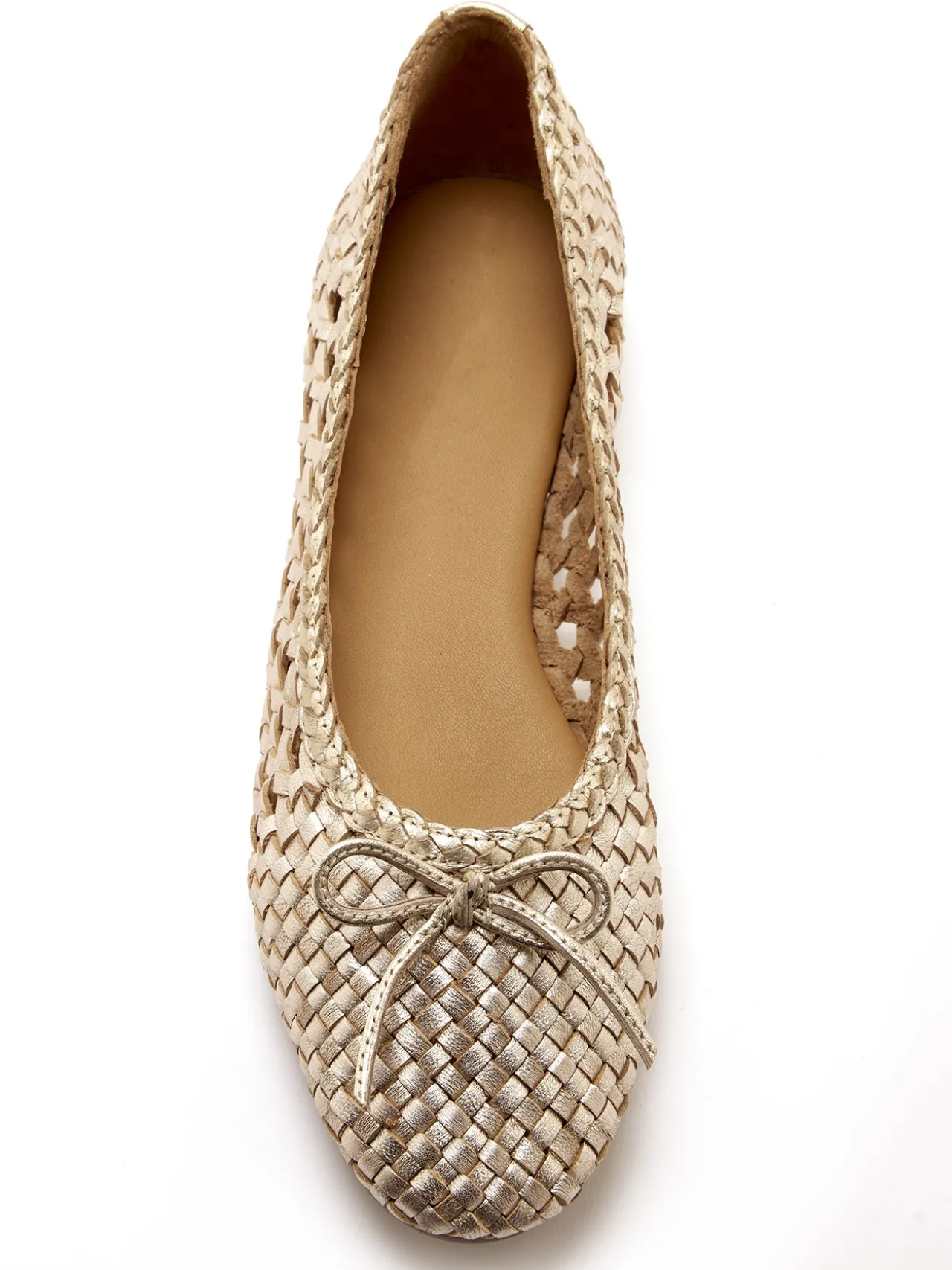 Ballerines en cuir tressées