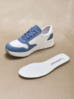 Baskets bicolores avec zip côté