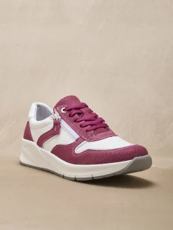 Baskets bicolores avec zip côté