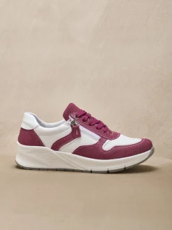 Baskets bicolores avec zip côté