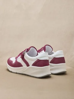 Baskets bicolores avec zip côté