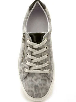 Baskets cuir avec zip et lacets