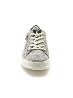 Baskets cuir avec zip et lacets