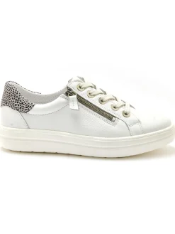 Baskets cuir avec zip et lacets