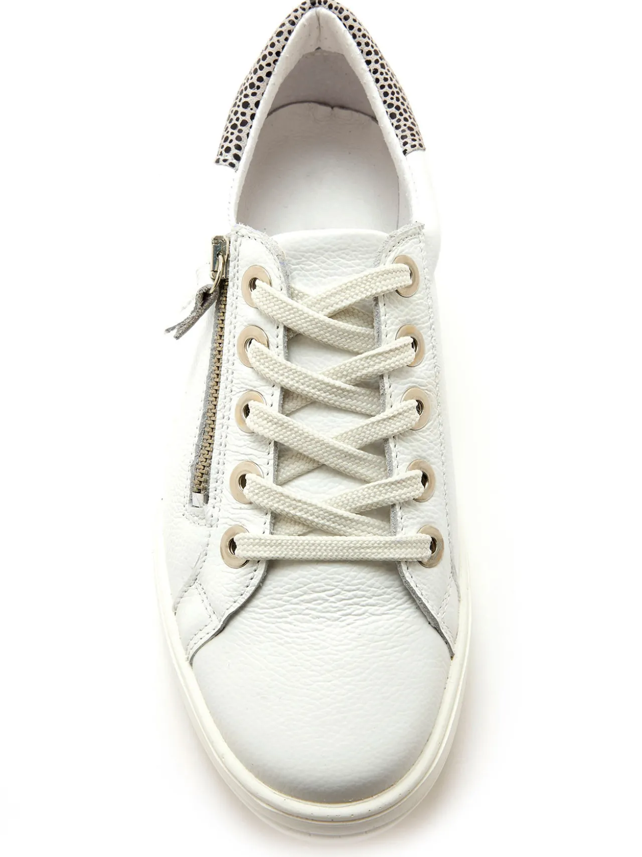 Baskets cuir avec zip et lacets
