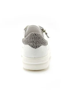 Baskets cuir avec zip et lacets