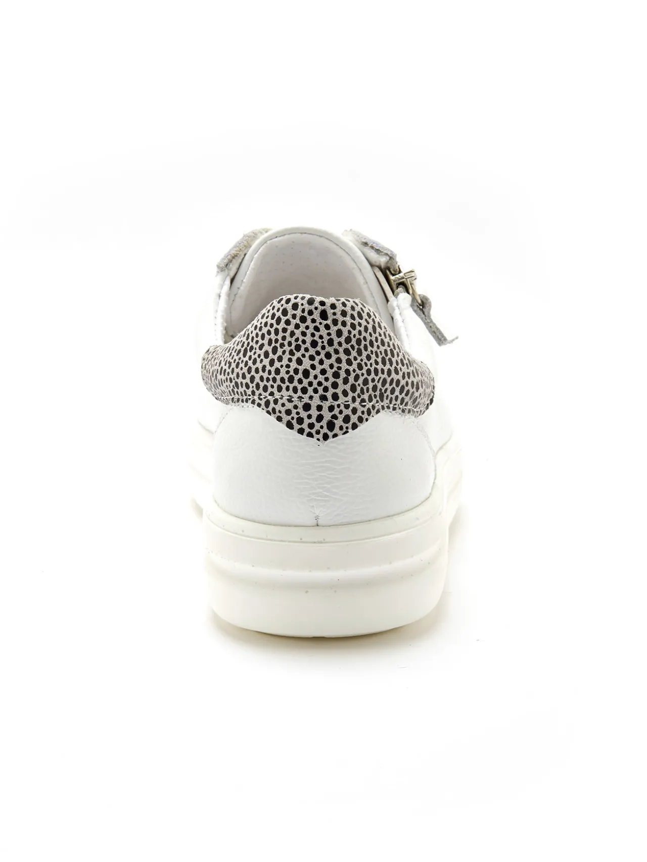 Baskets cuir avec zip et lacets