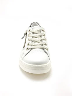 Baskets cuir avec zip et lacets