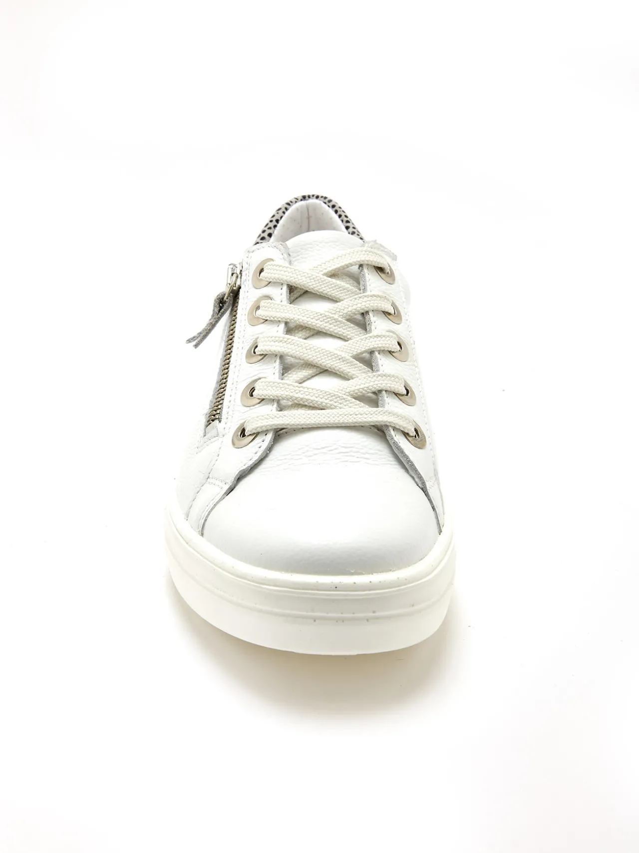 Baskets cuir avec zip et lacets