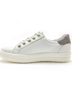 Baskets cuir avec zip et lacets