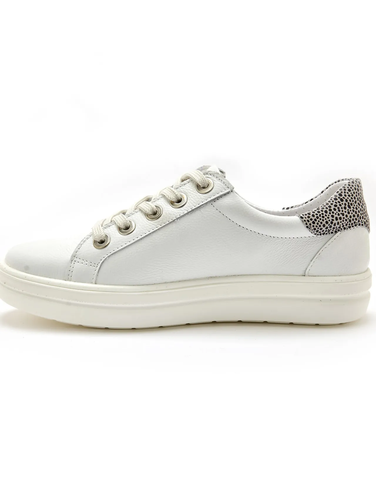 Baskets cuir avec zip et lacets