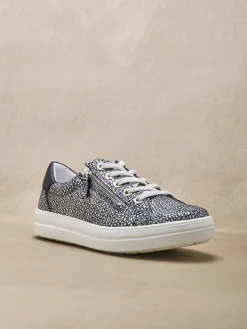 Baskets cuir avec zip et lacets