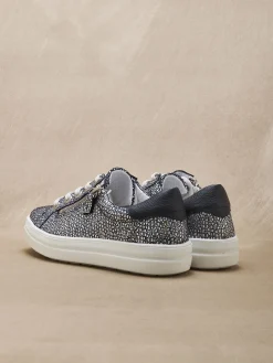 Baskets cuir avec zip et lacets