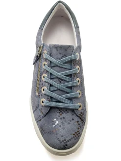 Baskets cuir avec zip et lacets