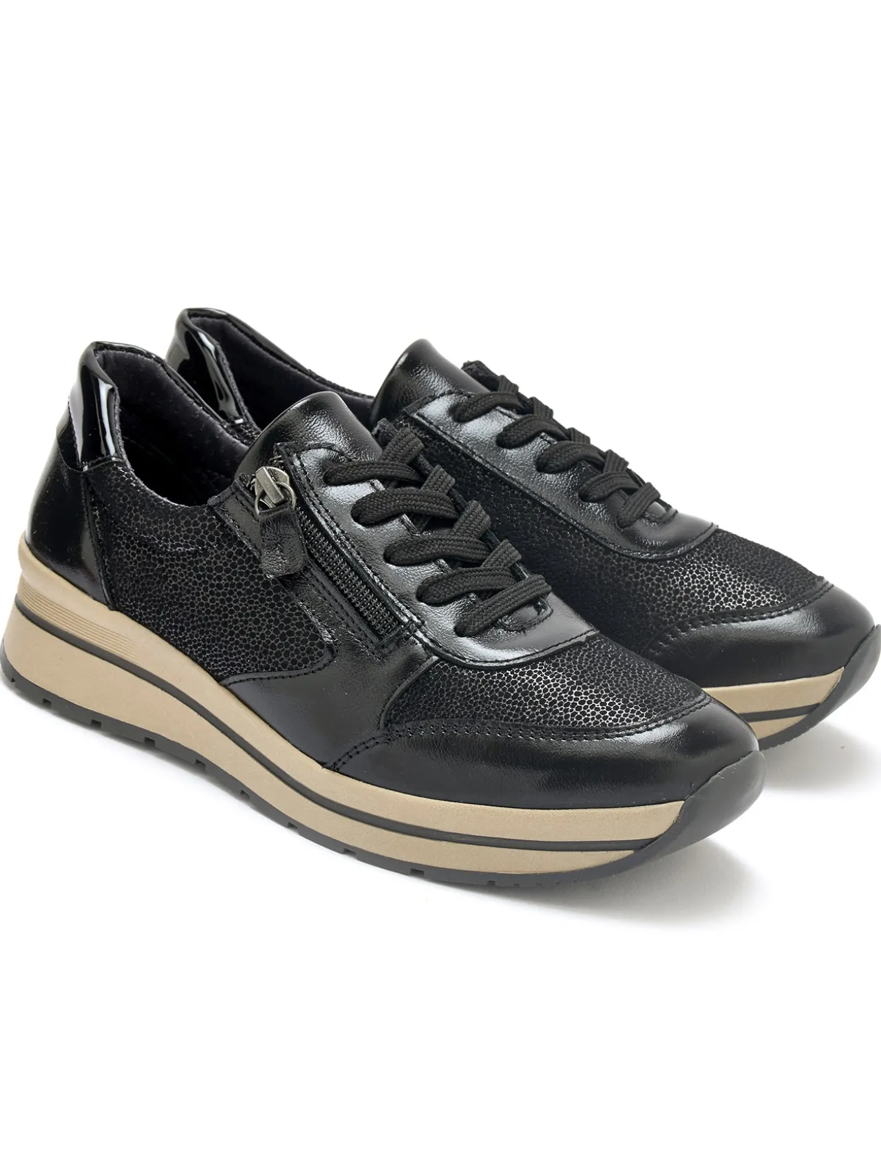 Baskets zip et lacets semelle amovible