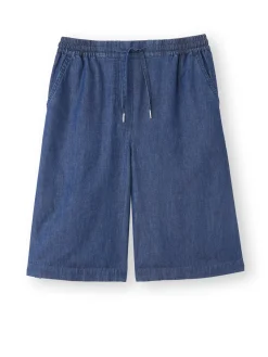 Bermuda en chambray élastiqué