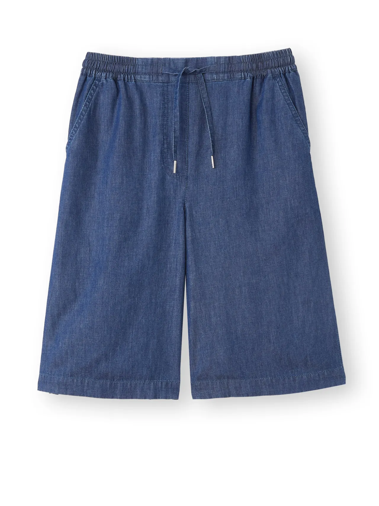 Bermuda en chambray élastiqué