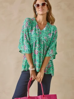Blouse ample en crêpe fluide