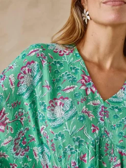 Blouse ample en crêpe fluide