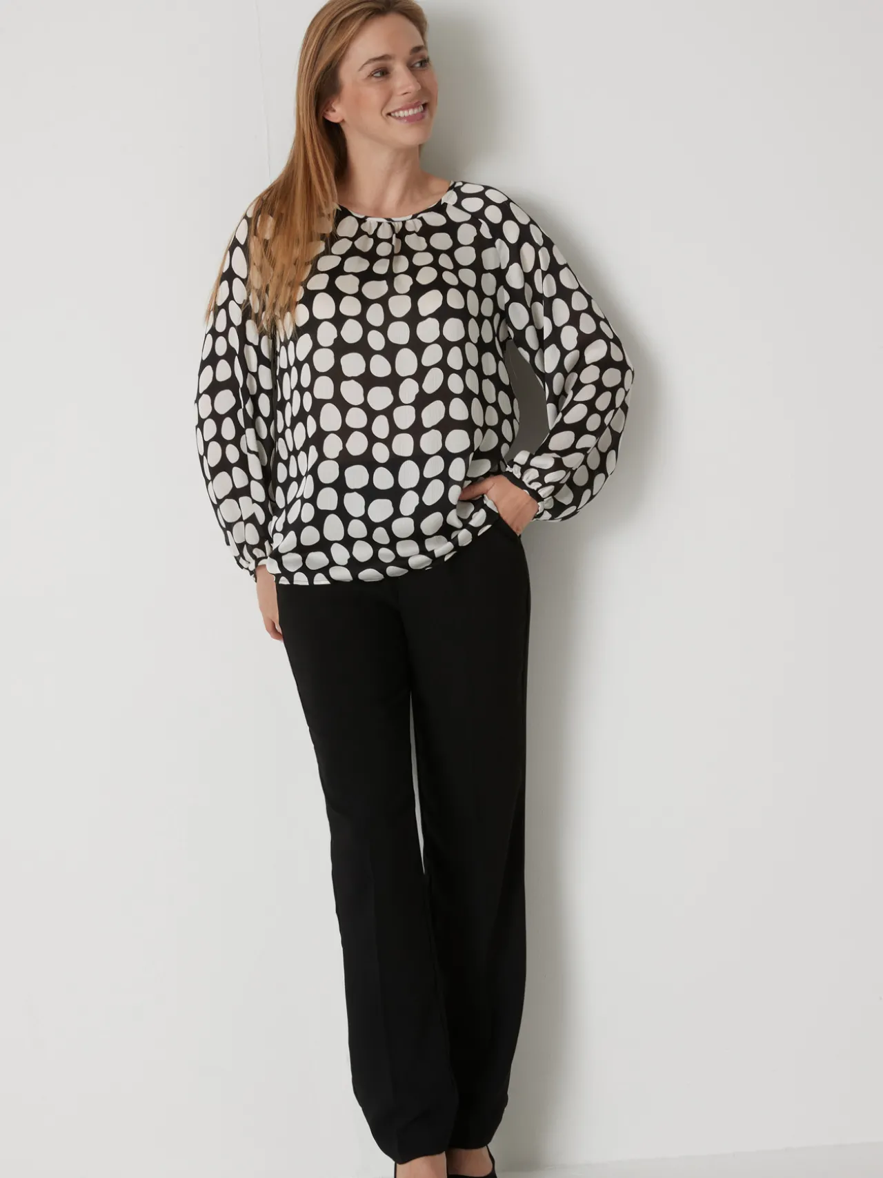 Blouse ample voile satiné