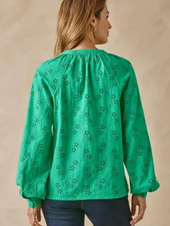 Blouse en brooderie anglaise