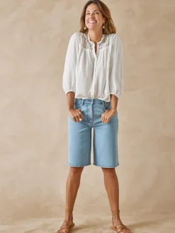 Blouse en crêpe avec macramé