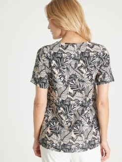 Blouse en crêpe manches courtes