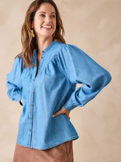 Blouse en denim fluide