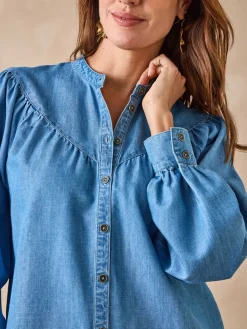 Blouse en denim fluide