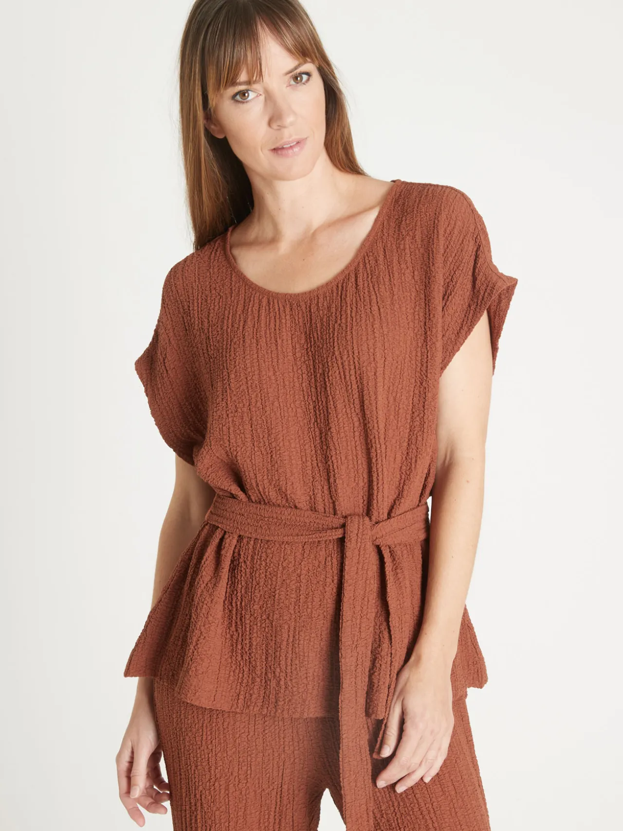 Blouse en seersucker