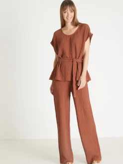 Blouse en seersucker