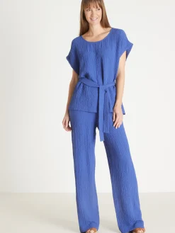 Blouse en seersucker