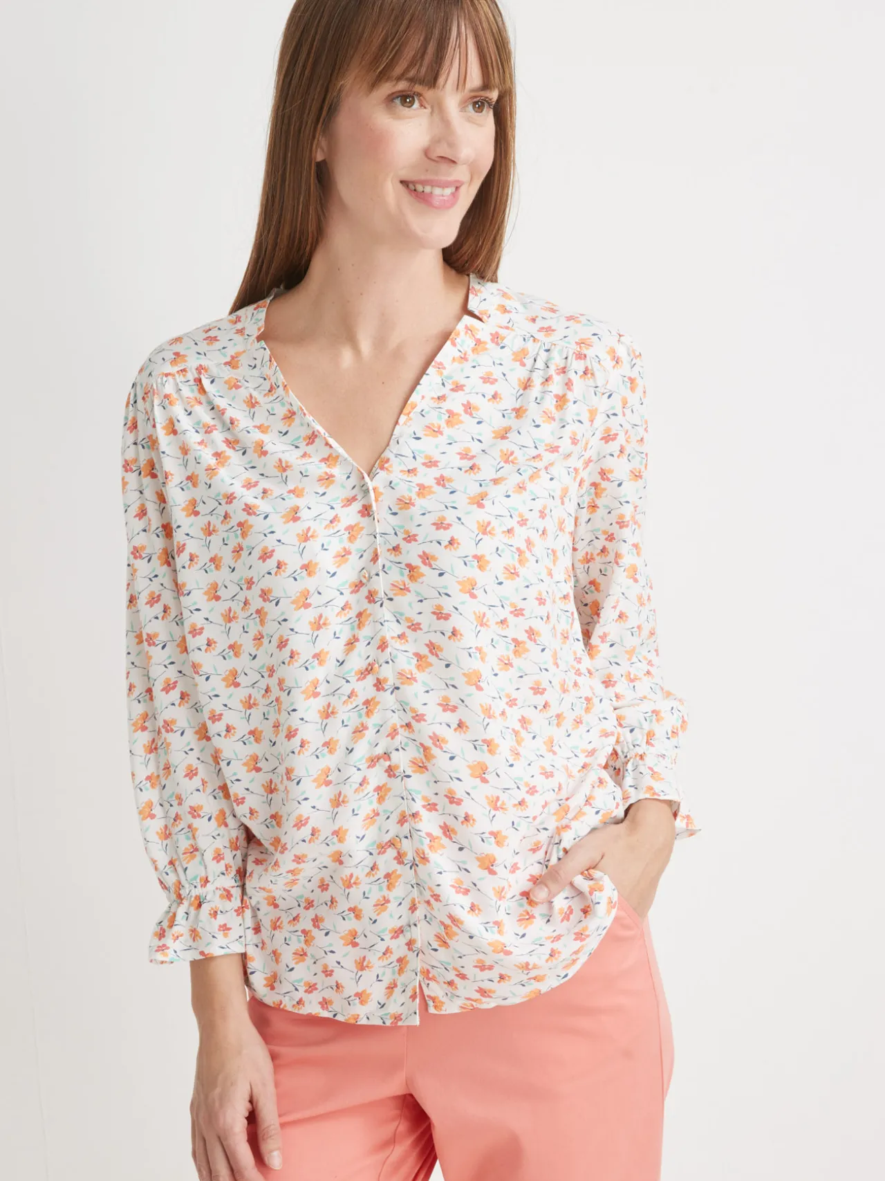Blouse encolure V fantaisie