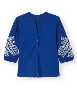 Blouse manches brodées