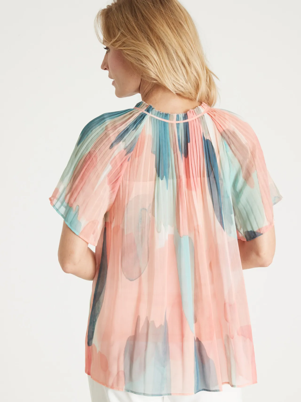 Blouse vaporeuse manches papillon