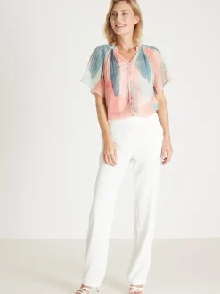 Blouse vaporeuse manches papillon