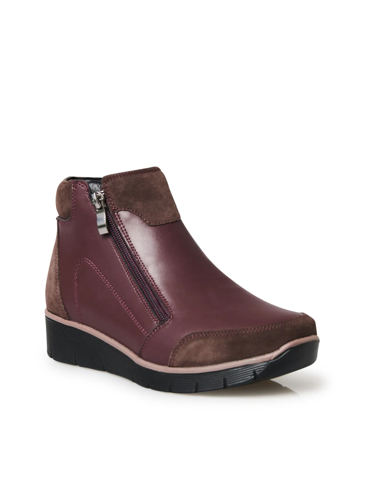 Boots compensées zippées