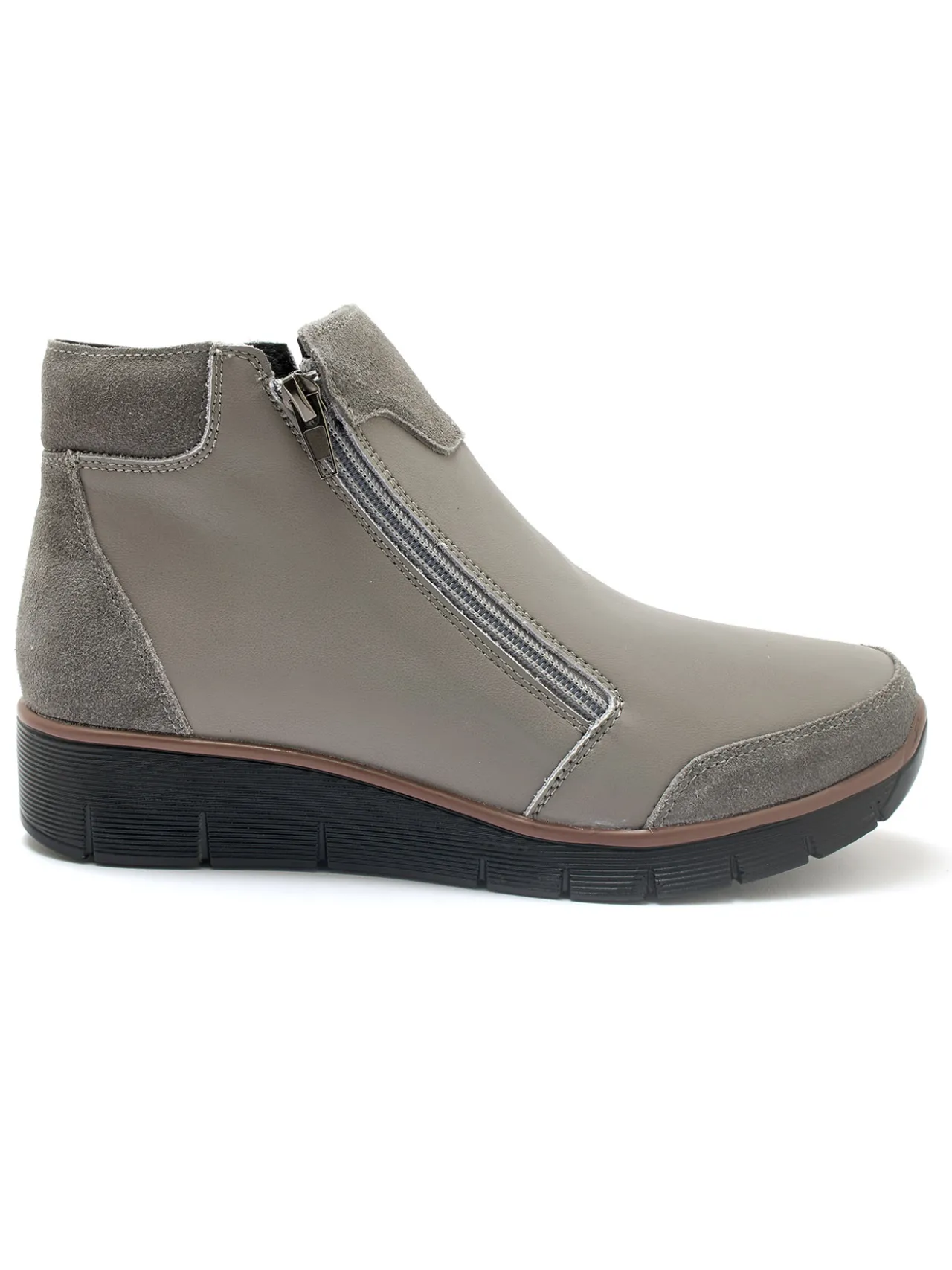 Boots compensées zippées