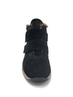 Boots cuir velours à scratchs