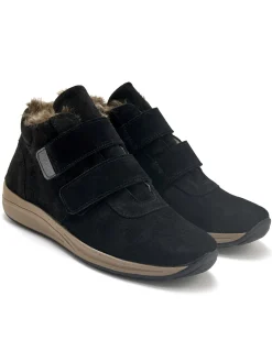 Boots cuir velours à scratchs