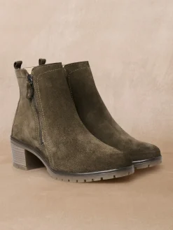 Boots cuir velours largeur confort