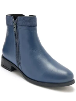 Boots en cuir double zip