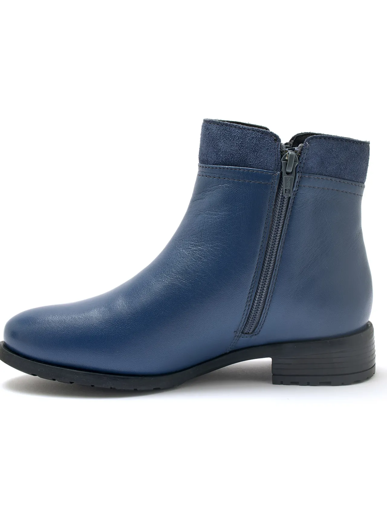 Boots en cuir double zip